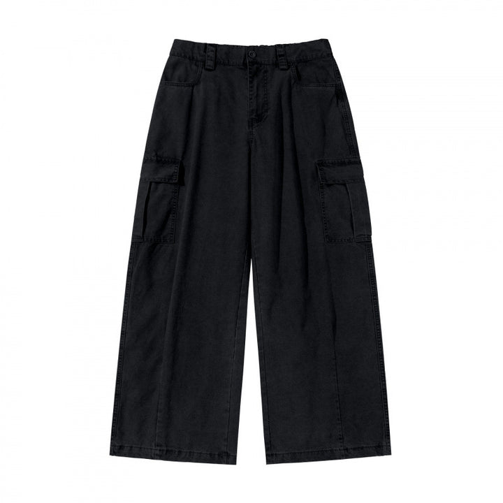 Women's Wide Cargo Culotte Pants made of Cotton Blend with Large Patch Pockets Mune Fashion