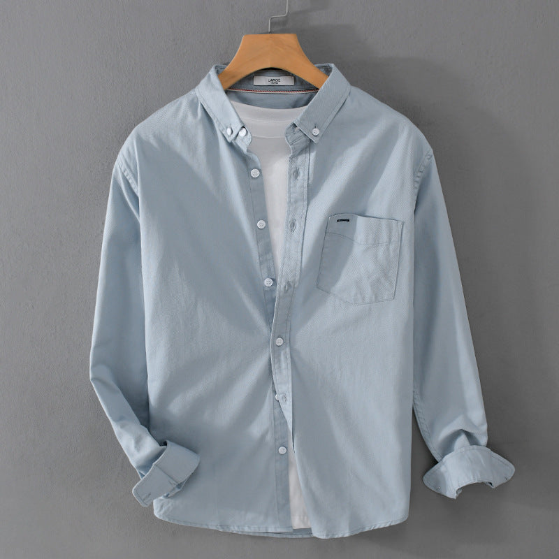 Men's classic button-down oxford shirt made of cotton with a Kent collar, loose fit, and chest pocket Mune Fashion