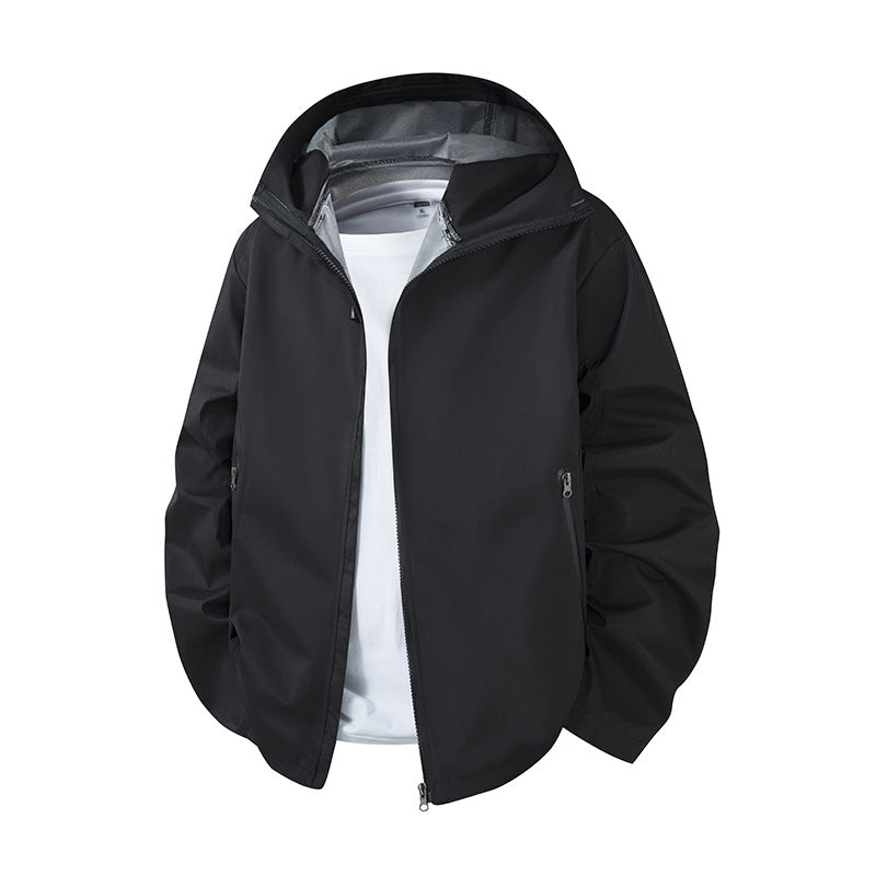 Men Lightweight Waterproof Hooded Softshell Jacket with Breathable Membrane Mune Fashion