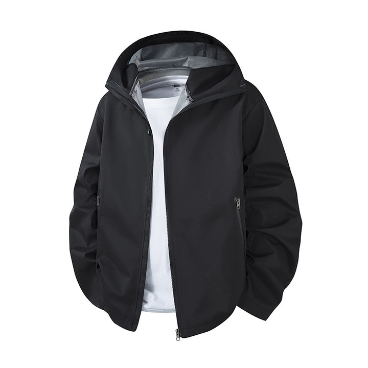 Men Lightweight Waterproof Hooded Softshell Jacket with Breathable Membrane Mune Fashion