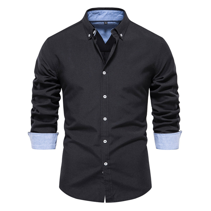 Men's elegant long-sleeve shirt made of Oxford fabric with a Kent collar and cuffed sleeves Mune Fashion