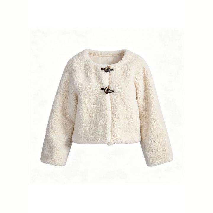 Women Short Blouson made of Teddy Fleece with Toggle Closures Mune Fashion