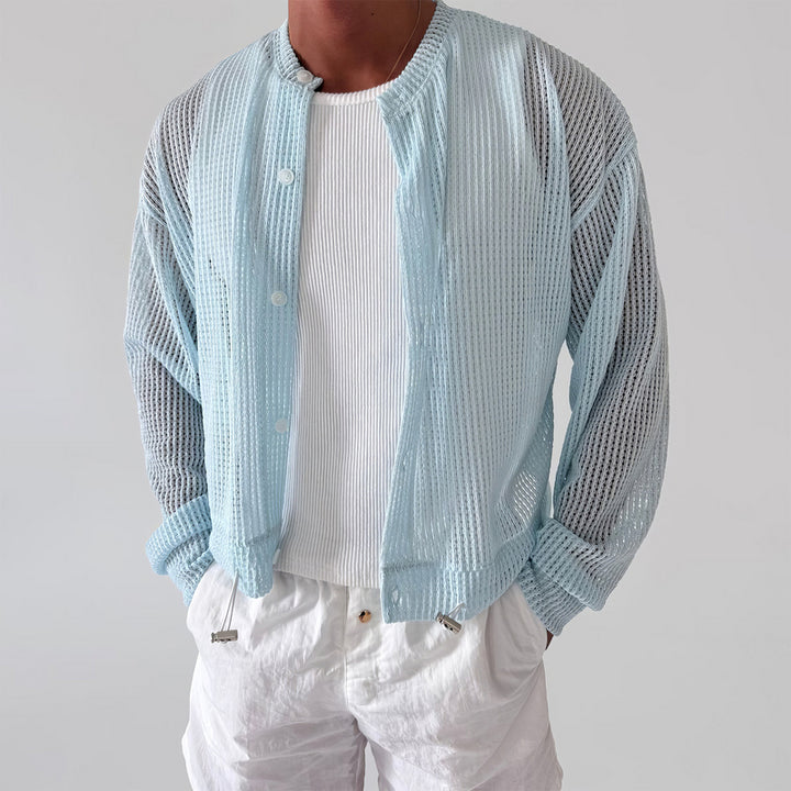Men's Fashionable Knitted Sweater with Button Placket Mune Fashion