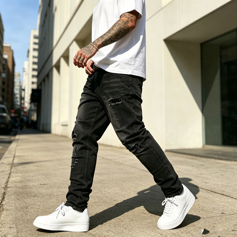 Men's Ripped Slim-Fit Jeans Mune Fashion