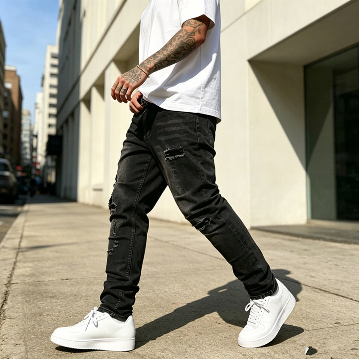 Men's Ripped Slim-Fit Jeans Mune Fashion