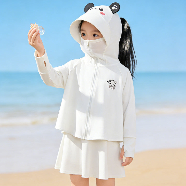 Unisex nan lightweight UV protection sun jacket with hood and thumb hole for children Mune Fashion