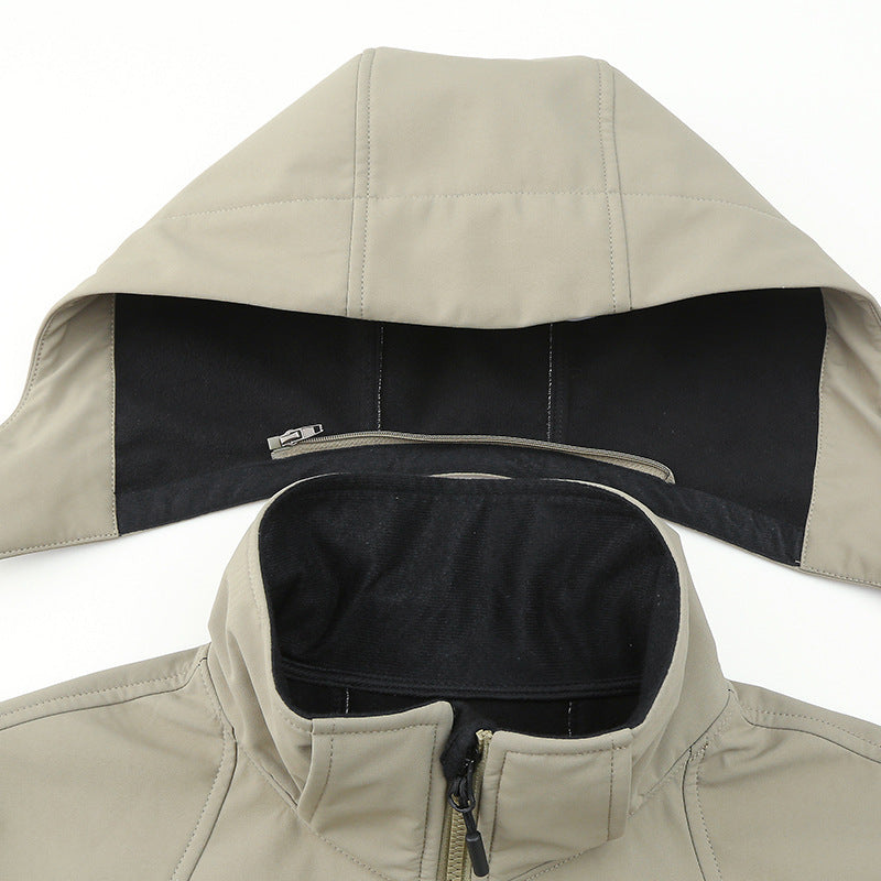 Men's softshell hybrid jacket with hood, sealed zippers, and ergonomic cut Mune Fashion