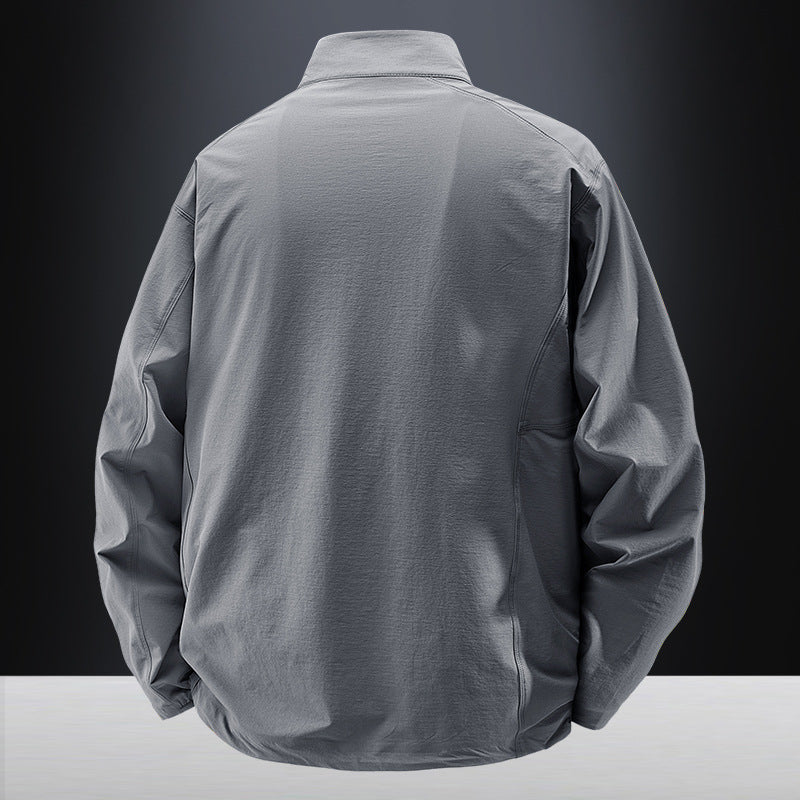 Men's lightweight urban windbreaker with standing collar, water-repellent fabric blend and concealed zippers Mune Fashion
