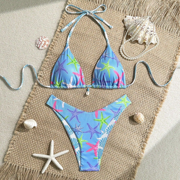 Women's triangle bikini with maritime star pattern Mune Fashion