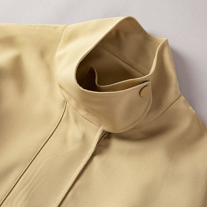 Women's trench coat with tie belt and removable cape detail Mune Fashion