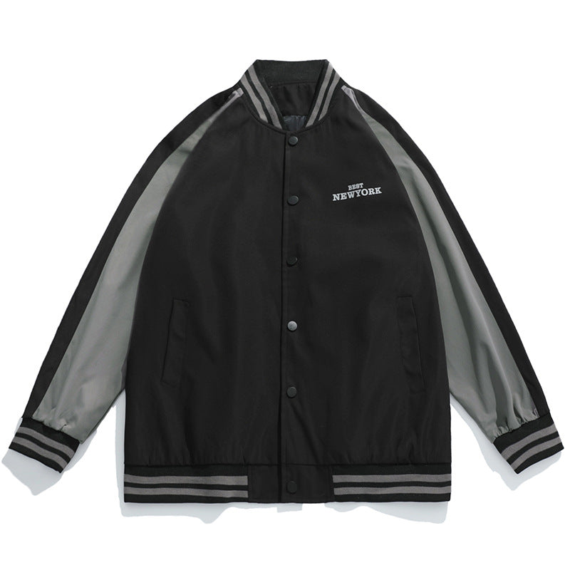Unisex Retro Baseball College Jacket in Bomber Style with Raglan Sleeves and Ribbed Cuffs Mune Fashion