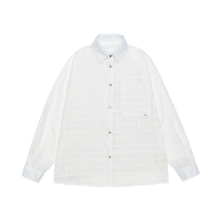 Unisex Textured Oversized Shirt Jacket with Chest Pocket Mune Fashion