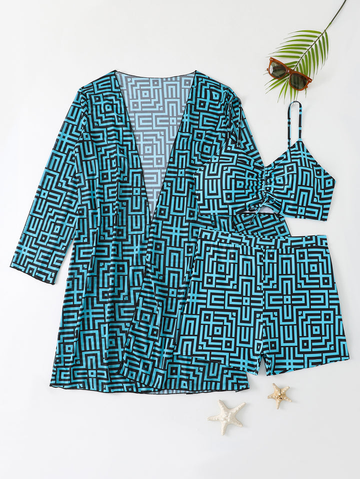 Women's Swimwear Set with Stylish Kimono and Shorts Mune Fashion