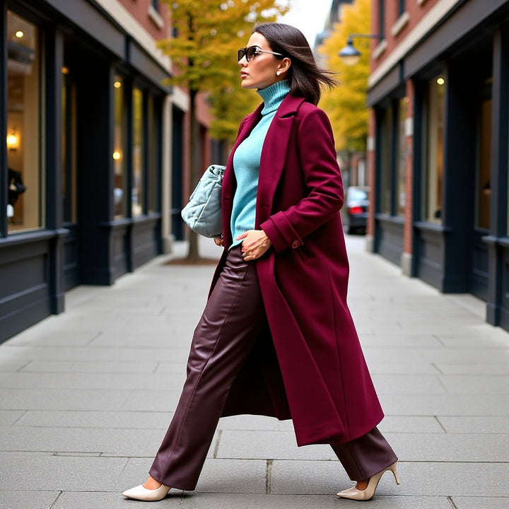 Women's Maxi Length Coat made of Wool Blend with Tailored Silhouette and Clean Lapel Mune Fashion
