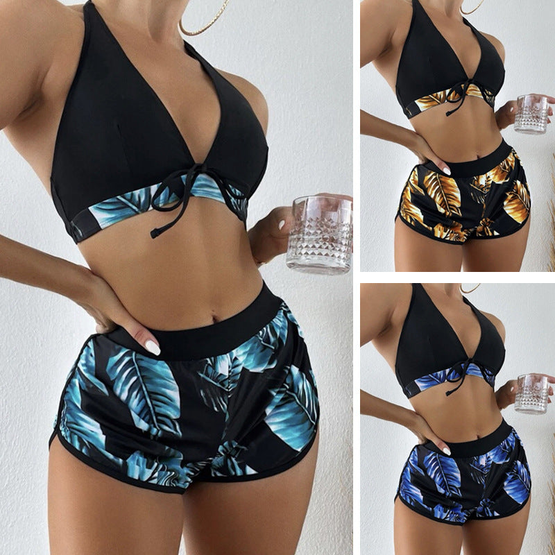 Women's bikini top with removable straps and fashionable shorts Mune Fashion