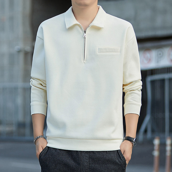 Men's Half-Zip Sweatshirt with Polo Collar and Chest Pocket Mune Fashion
