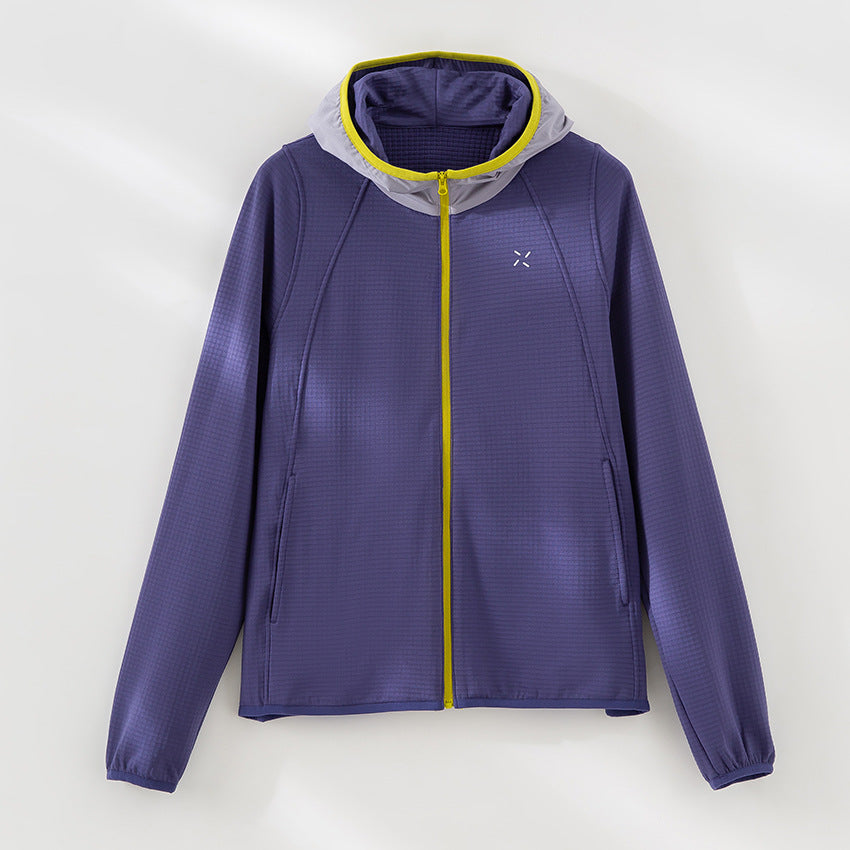 Women Lightweight Hooded Training Jacket made of structured functional jersey with full zip Mune Fashion