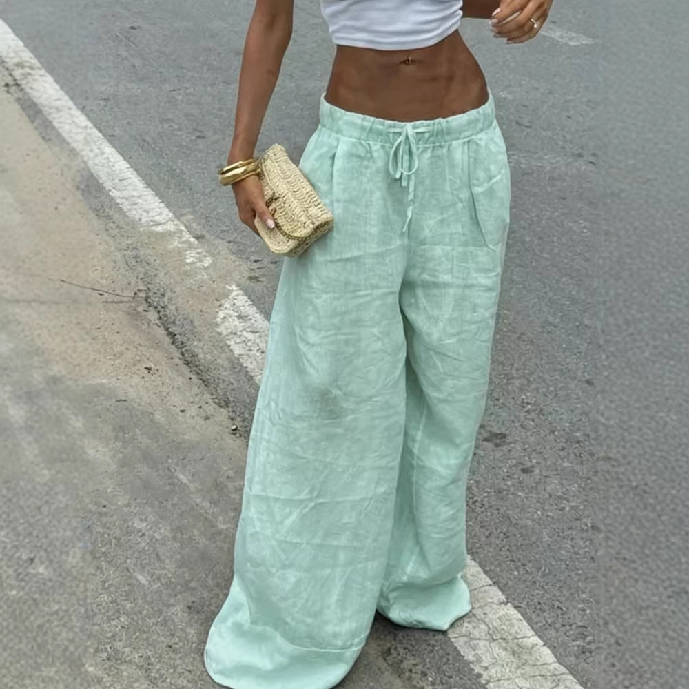 Women wide linen pants Mune Fashion