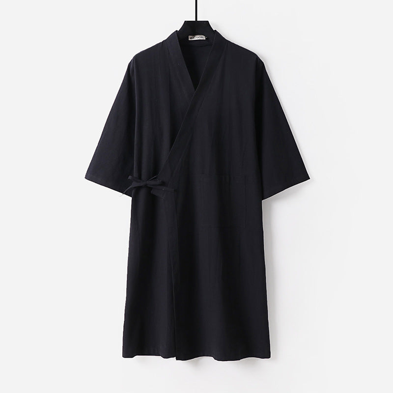 Women's Kimono Wrap Dress with Ties and Patch Pockets Mune Fashion