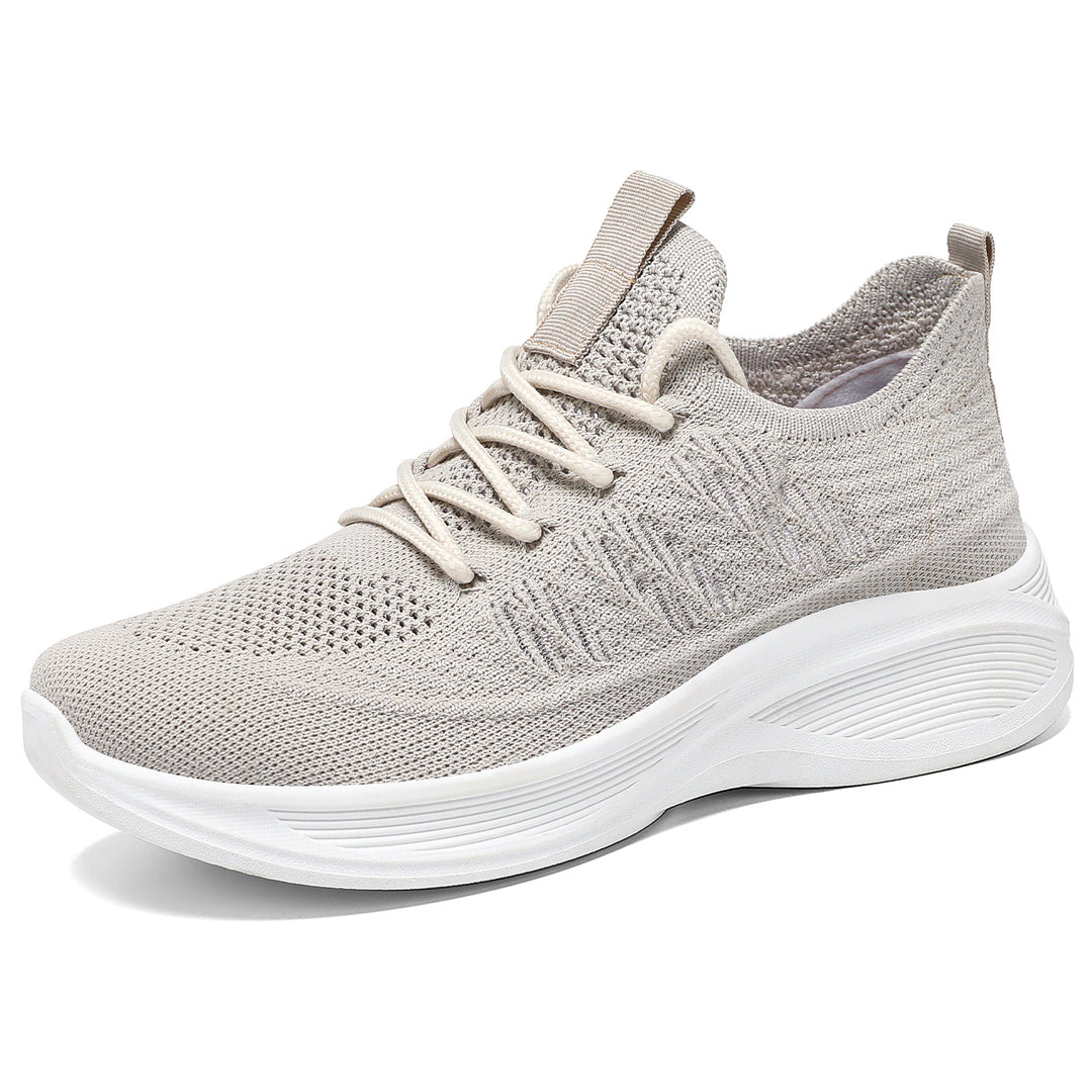 Women’s ergonomic knitted comfort sneakers with targeted ventilation, elastic slip shaft, and shock-absorbing wedge sole Mune Fashion