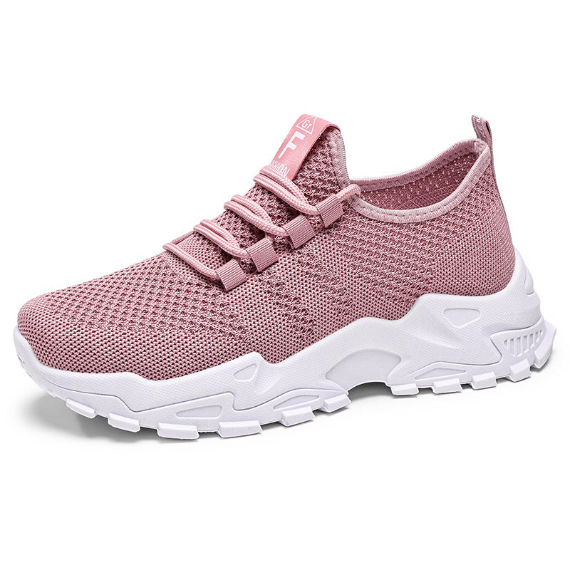Ladies nan breathable knit slip-on sneakers with sock-like shaft and profiled platform heel Mune Fashion