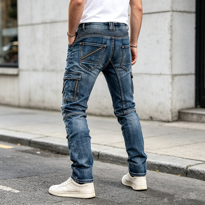 Men's Fashion Jeans with Zipper Details Mune Fashion