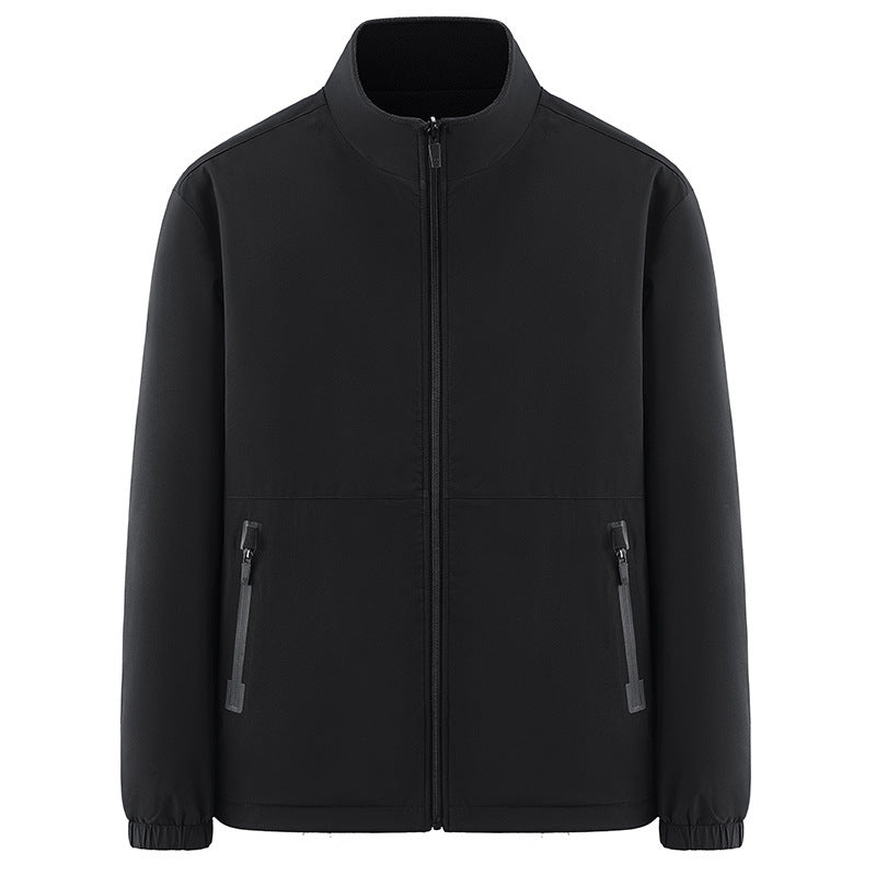 Men's minimalist technical all-weather softshell jacket with stand-up collar and water-repellent zippers Mune Fashion