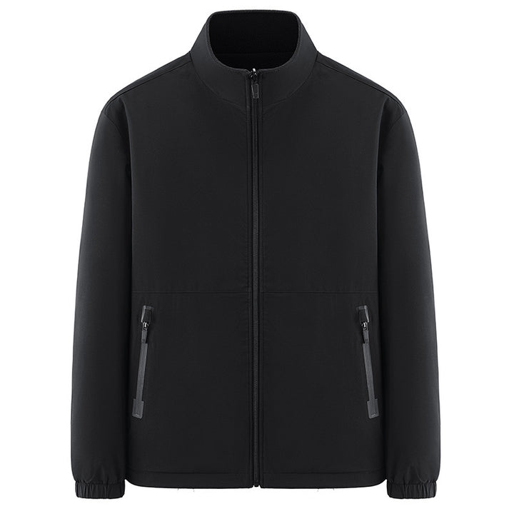 Men's minimalist technical all-weather softshell jacket with stand-up collar and water-repellent zippers Mune Fashion
