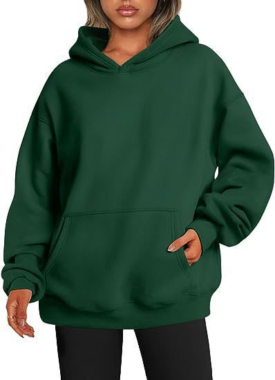 Women's oversized hooded sweatshirt made of soft cotton blend with kangaroo pocket Mune Fashion
