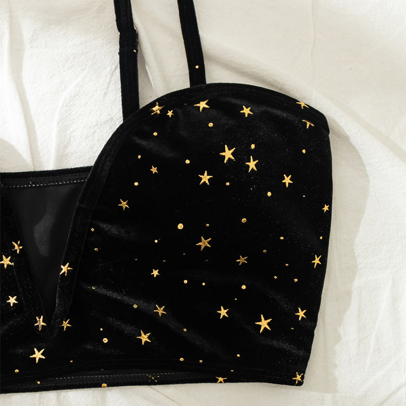 Women's High-Waisted Bikini with Glamorous Star Motif Mune Fashion