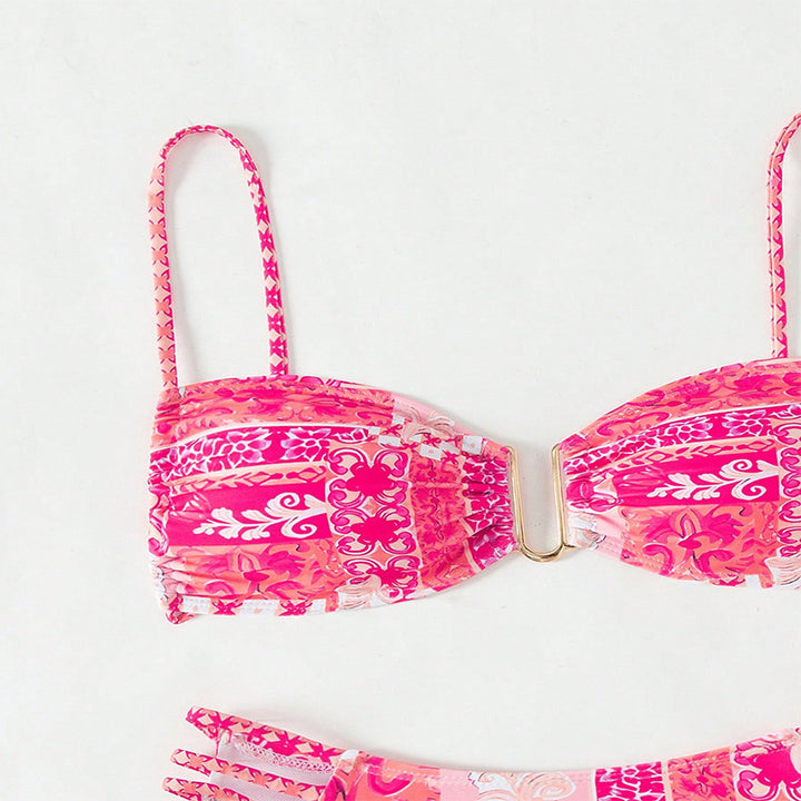 Ladies Bandeau Bikini with playful floral design Mune Fashion