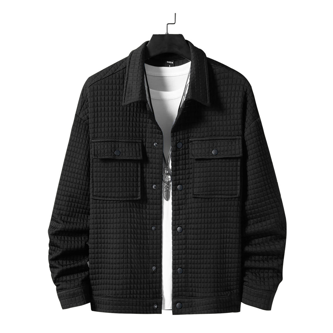Men's quilted overshirt jacket with square quilted structure and patch chest pockets Mune Fashion