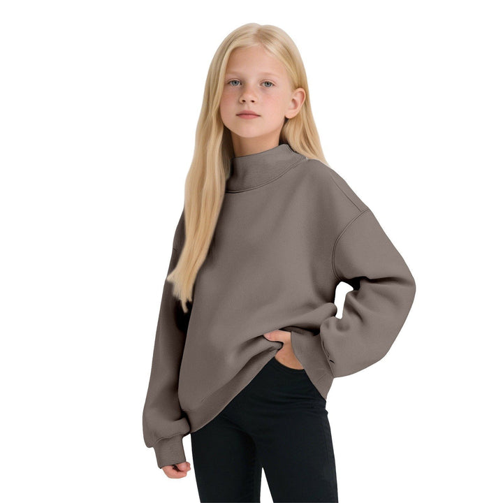 Women Casual Funnel-Neck Sweatshirt in Oversized Cut with Dropped Shoulder Mune Fashion