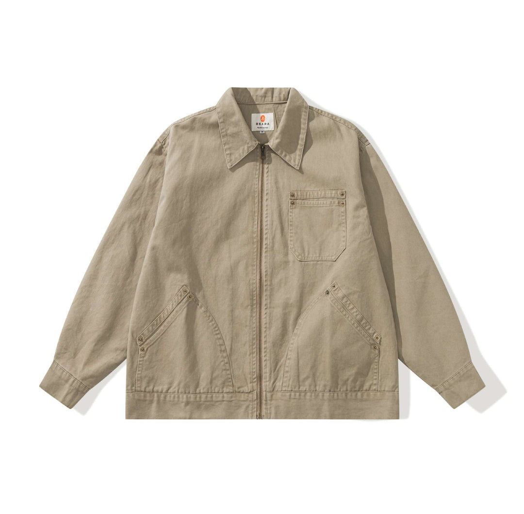 Unisex Boxy-Worker jacket made of durable twill with metal zipper and multitasking pockets Mune Fashion