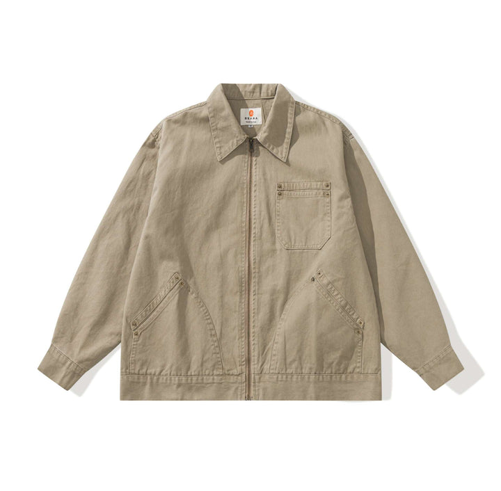Unisex Boxy-Worker jacket made of durable twill with metal zipper and multitasking pockets Mune Fashion