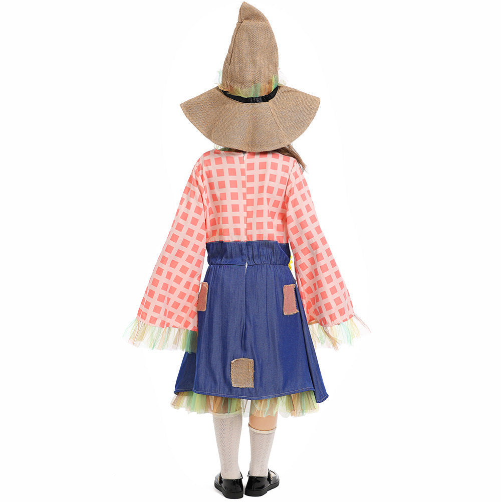 Girls apron dress with sunflower accents and hat Mune Fashion