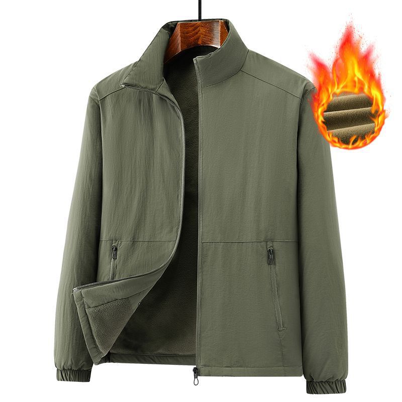 Men's lightweight windproof fleece jacket with stand-up collar and zip pockets Mune Fashion