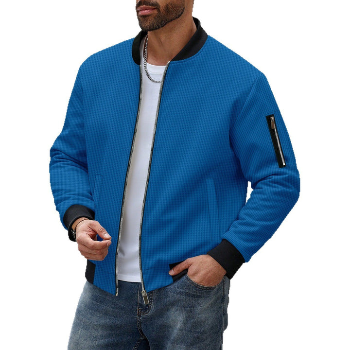 Men's lightly padded bomber jacket with waffle structure, full zip and arm pocket Mune Fashion