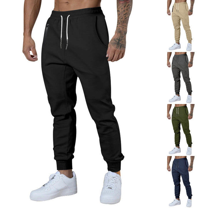 Men's Performance Tapered Jogger Pants with Zipper Side Pockets, Elastic Waistband & Ribbed Ankle Cuffs Mune Fashion