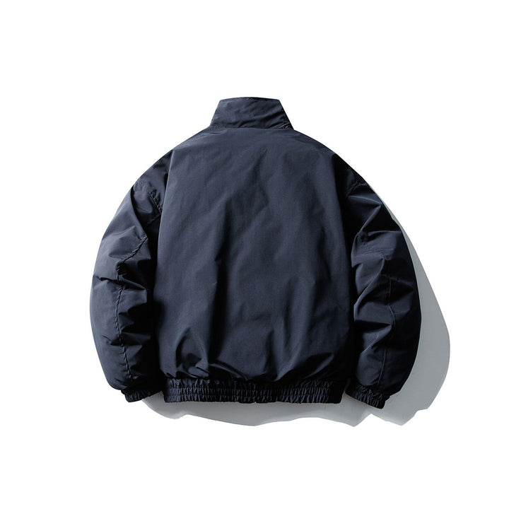 Men's Short Boxy Thermal Bomber with High Stand-Up Collar and Attached XXL Pockets Mune Fashion