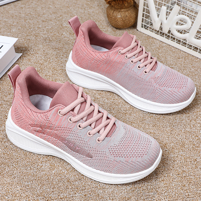 Ladies' knitted lightweight sports sneakers with sock-like shaft, elastic lacing, and cushioning EVA midsole Mune Fashion