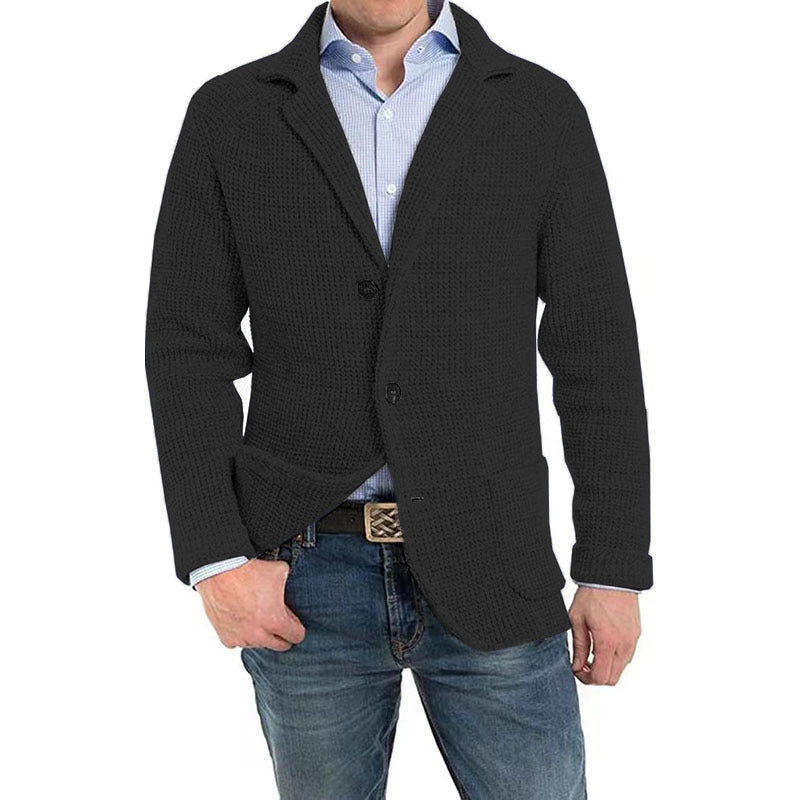Men's structured knit blazer with patch pockets Mune Fashion