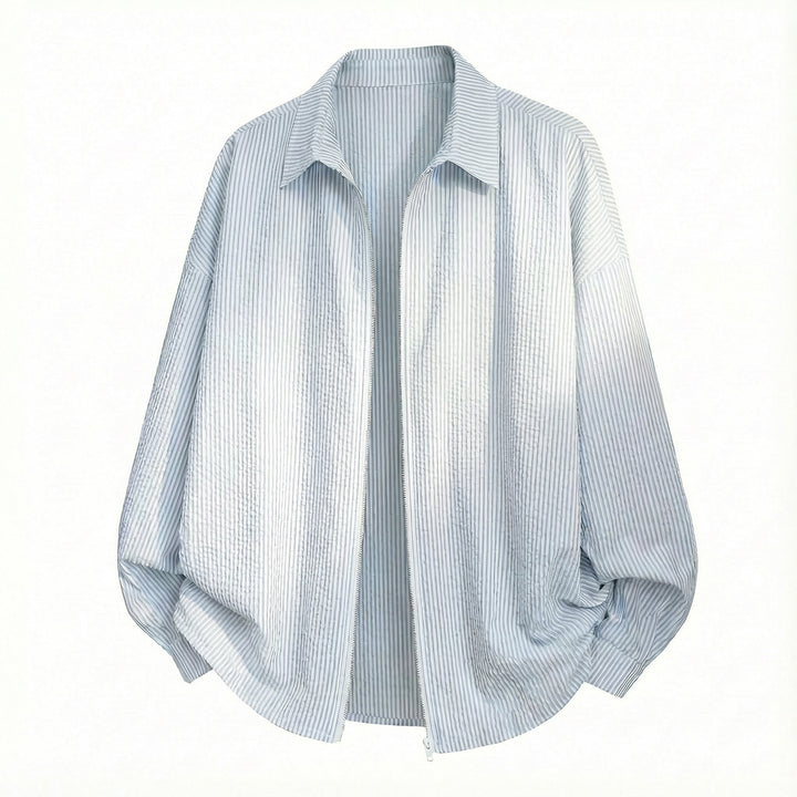 Unisex Oversize Shirt Jacket made of Crinkle Cotton Blend with Full Zipper Mune Fashion