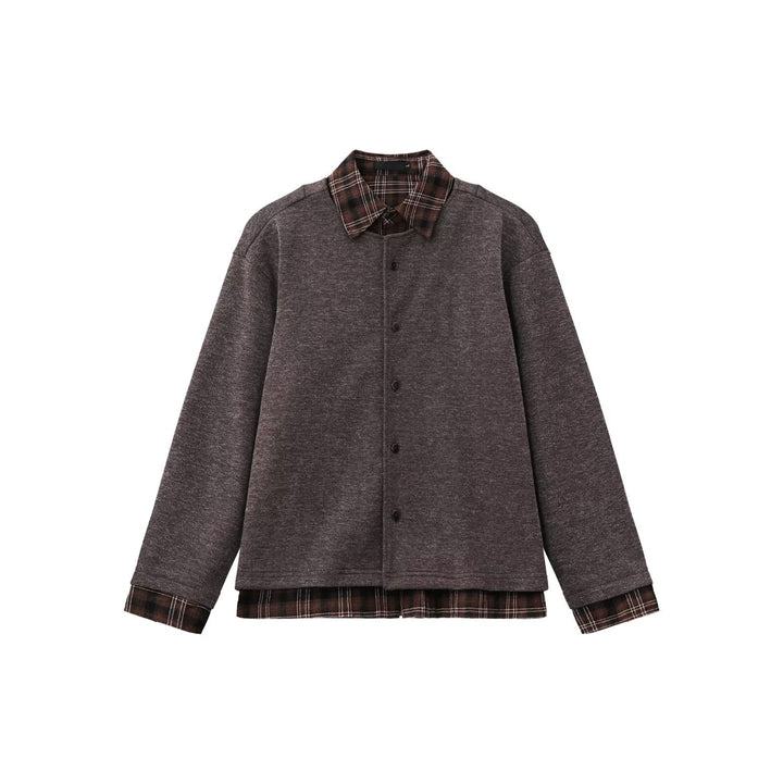 Women Comfortable Blouson Jacket with Checked Blouse Mune Fashion