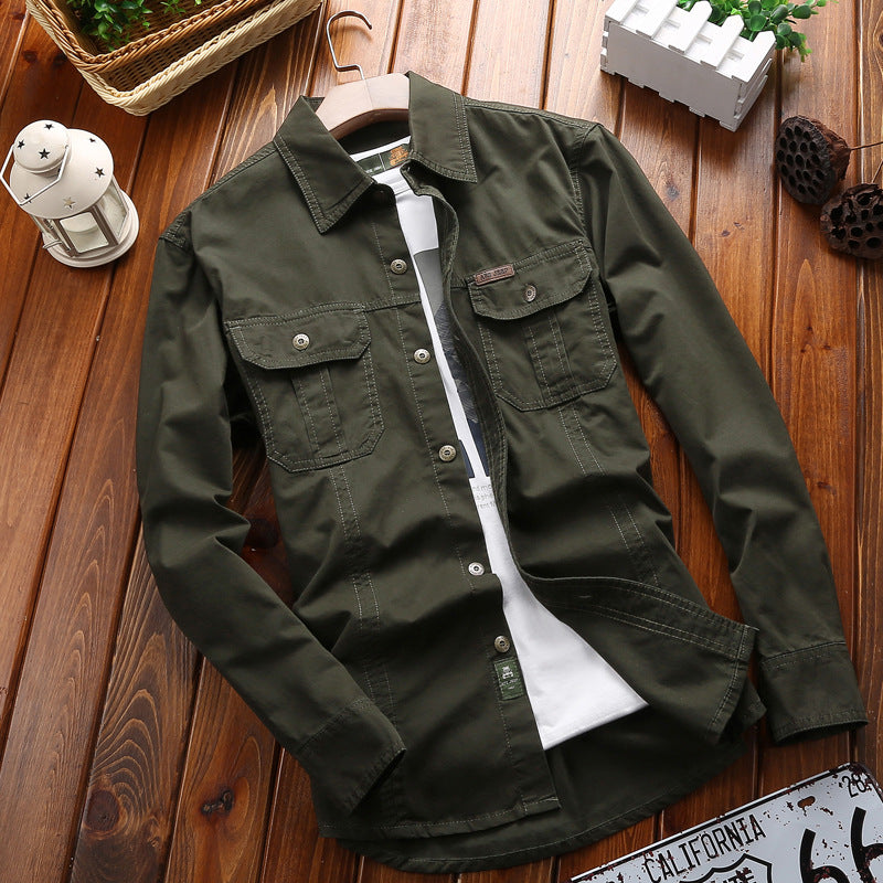 Men's versatile canvas overshirt with flap chest pockets, reinforced seams, and regular fit Mune Fashion