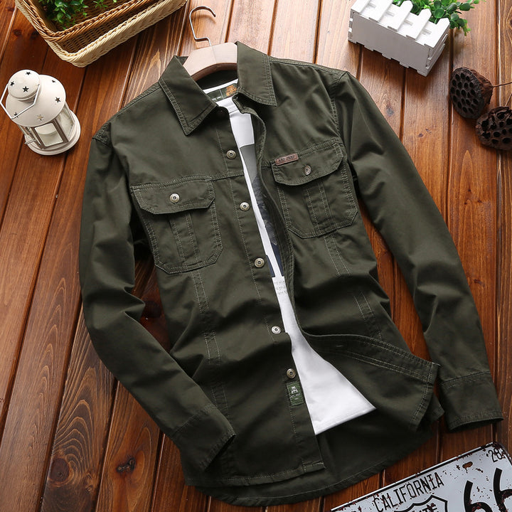 Men's versatile canvas overshirt with flap chest pockets, reinforced seams, and regular fit Mune Fashion