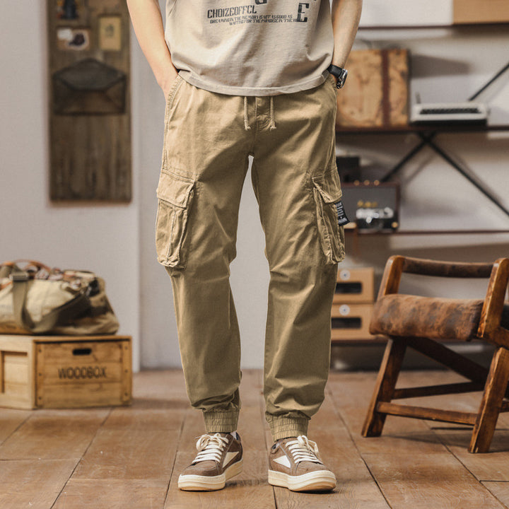 Men's Lightweight Ripstop Cargo Joggers with Comfort Waistband, Organizer Pockets and Ribbed Ankle Cuffs Mune Fashion