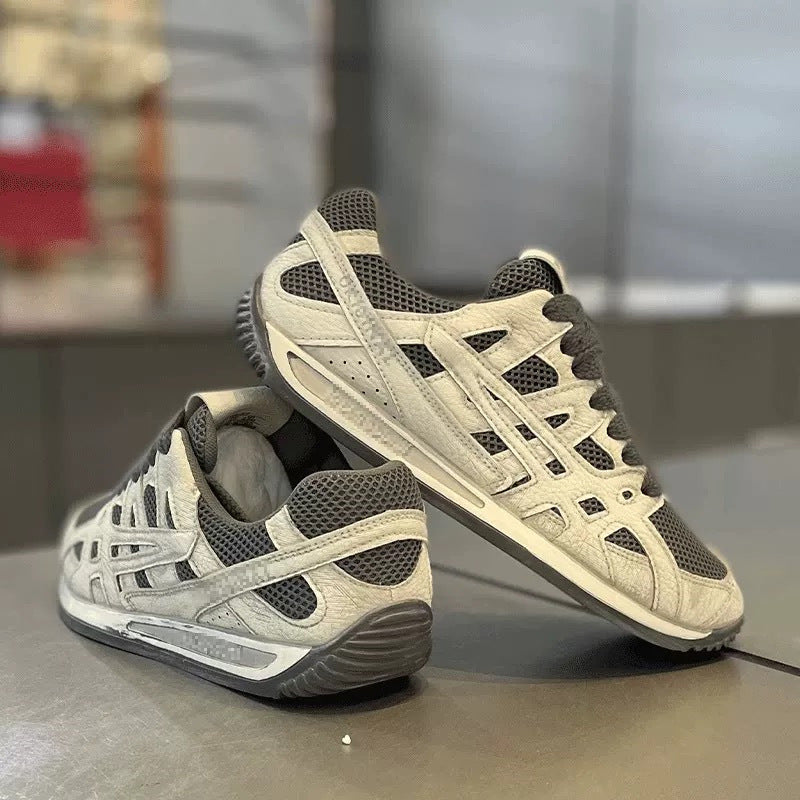 Men's Breathable Retro Running Sneaker with Mesh and Suede Overlays Mune Fashion