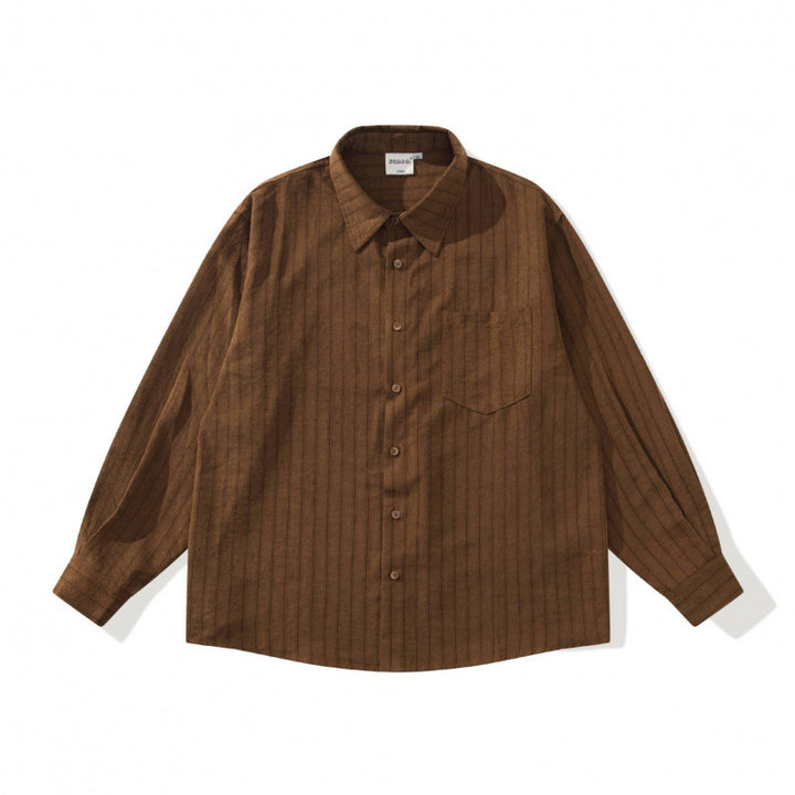 Unisex Oversized Striped Shirt in Relaxed Fit with Chest Pocket Mune Fashion