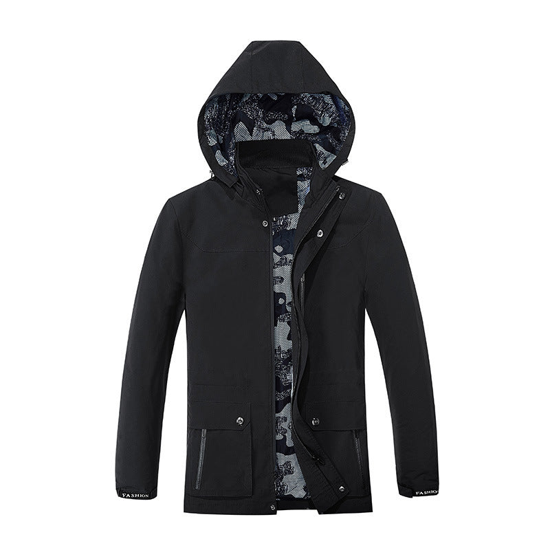 Men's lightweight field parka with hood camouflage-padded interior lining and multifunctional pockets Mune Fashion